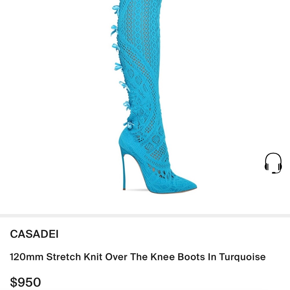 Casadei crochet thigh high boots